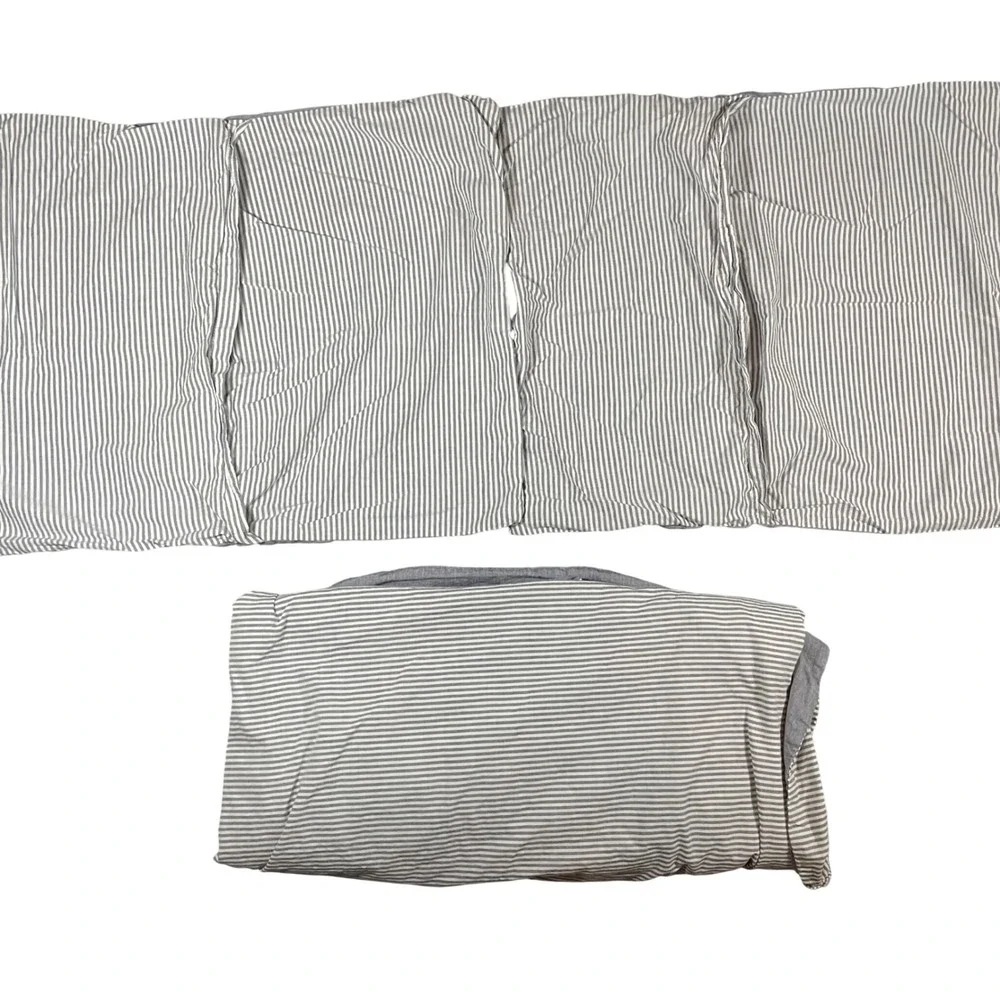 Pottery Barn Kids Twin Duvet‎ Cover Organic Cotton Blue White Stripe Neutral
